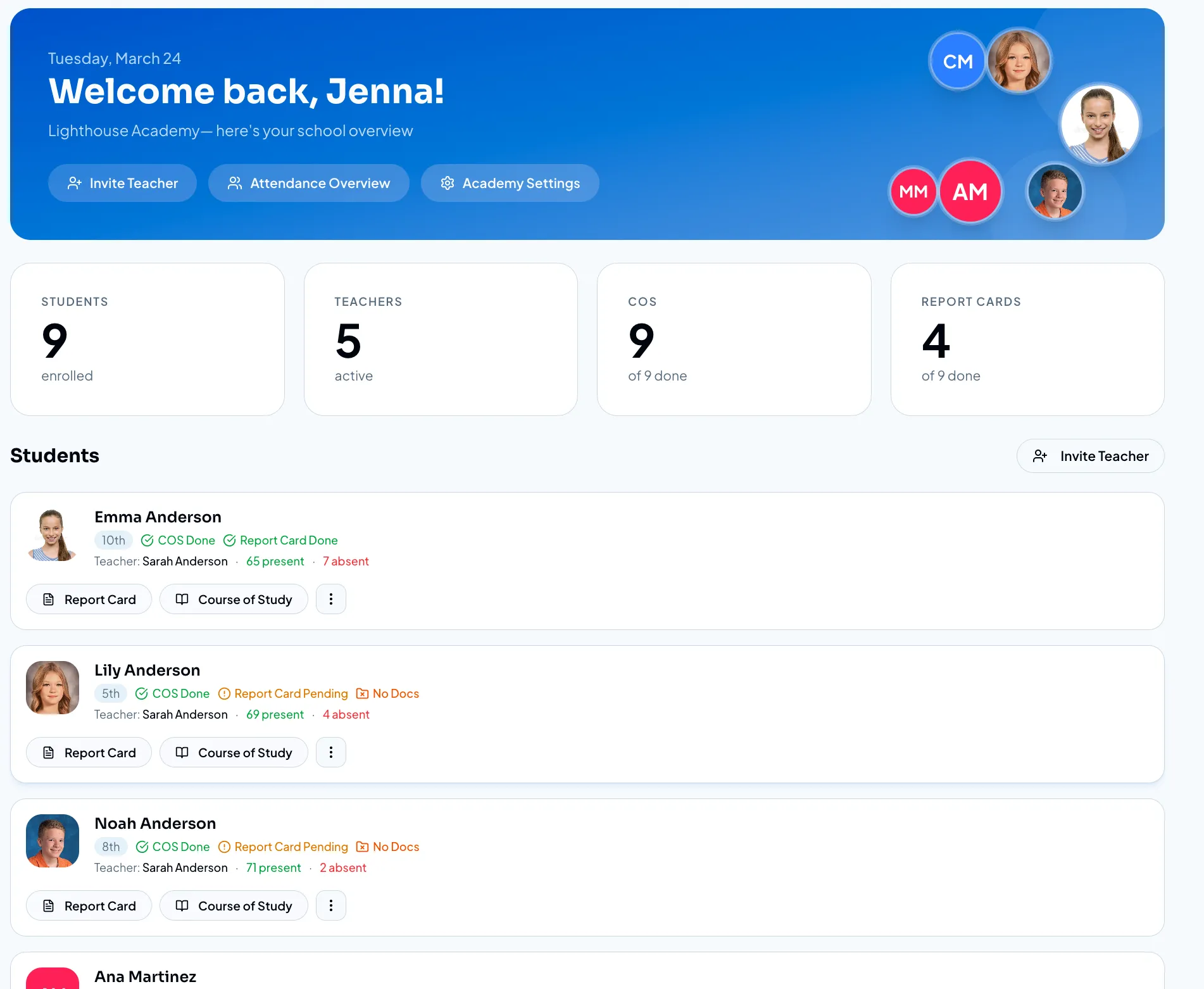 EdPort admin dashboard